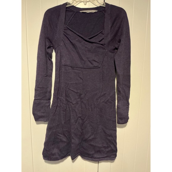 Athleta Dresses & Skirts - Athleta Womens Dress Size S Purple Long Sleeve Ruched Cuffed Casual‎ Knit